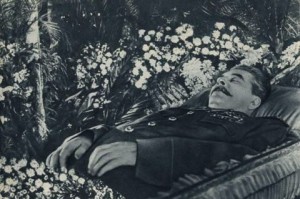Create meme: Joseph Stalin, Stalin in his coffin