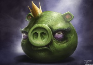 Создать мем: зеленая свинка из энгри бердз, энгри бердз свинка злая, свинья из angry birds