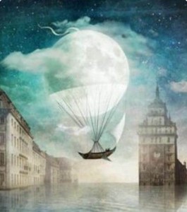 Create meme: surrealism, the moon balloon pictures, surreal art