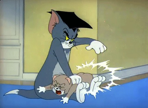 Create meme: on the ass, cat Tom and Jerry, Tom and Jerry spanking