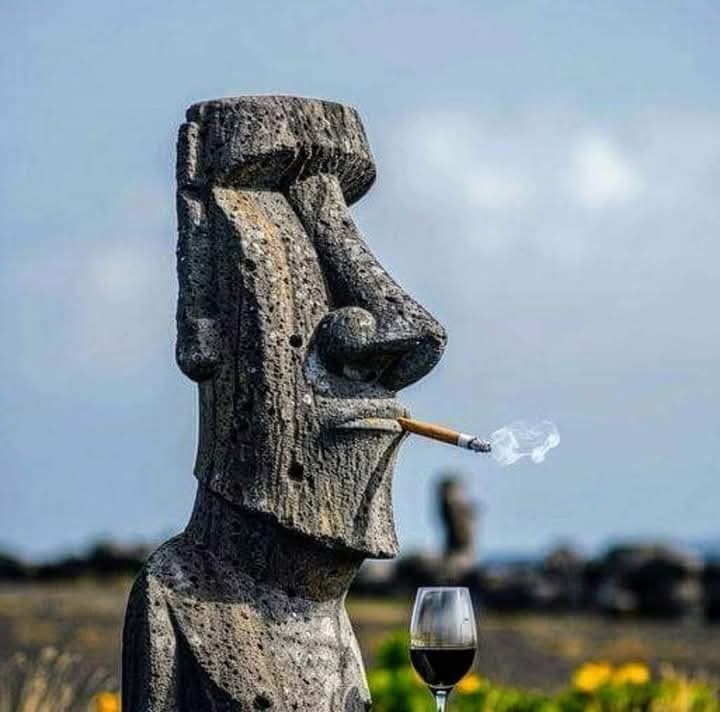 Create meme: stone statues of Easter Island, stone statues of Moai Easter island Chile, stone idols of easter island