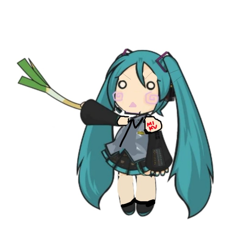 Create meme: Hatsune Miku, Hatsune miku leek, miku ievan polkka