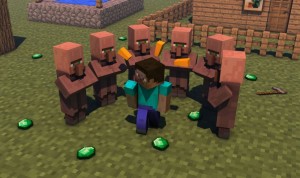 Create meme: village residents in minecraft, angry birds vs minecraft, resident minecraft photos