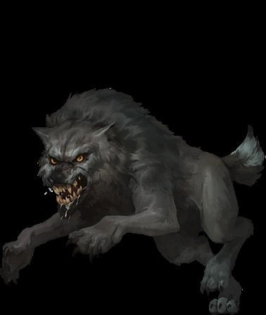 Create meme: wolf dnd 5, bad wolf, wolf monster