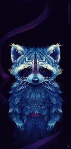Create meme: raccoon, enotik, blue raccoon