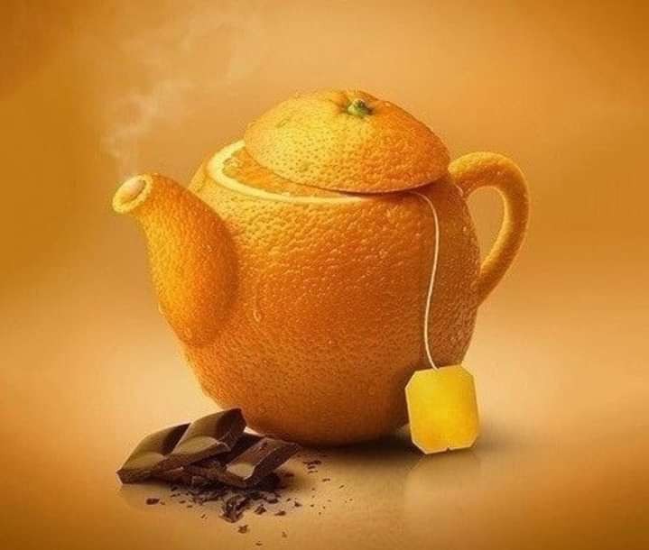 Создать мем: доброе утро креативные, реклама curtis чай curtis, чайник апельсин