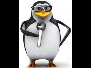 Create meme: penguin standafer, when penguin handed over session, the penguin with the phone