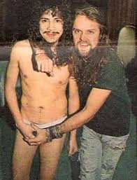 Create meme: kirk Hammett and Lars Ulrich kissing, Lars Ulrich and kirk Hammet young, Lars Ulrich 1991