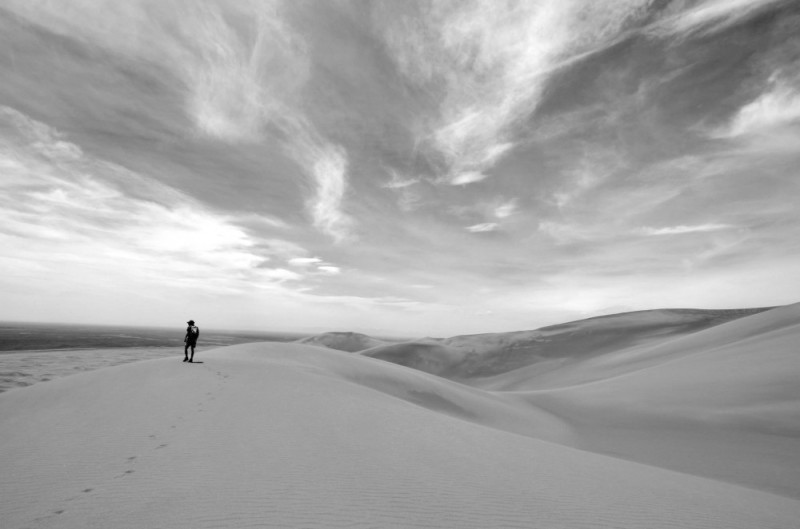 Create meme: the lonely traveler, desert , blurred image