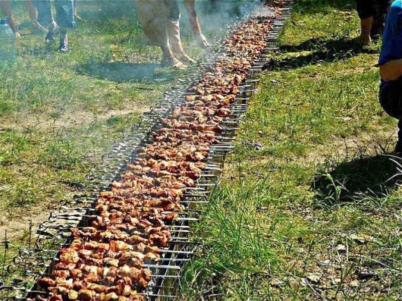 Create meme: May holidays kebabs, kebabs on the nature, dacha kebabs