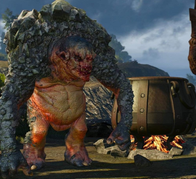 Create meme: The Rock Troll the Witcher 3, the witcher troll 3, The stone Troll the Witcher