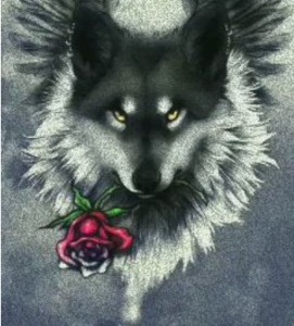 Create meme: wolf fantasy, wolf sketch, wolf with flowers