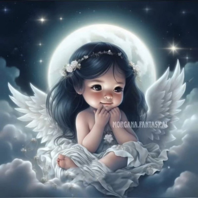 Create meme: Good night angel, Angel Ko, angel postcard