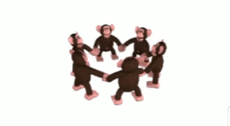 Create meme: dancing monkey, monkeys round dance, The monkey is dancing