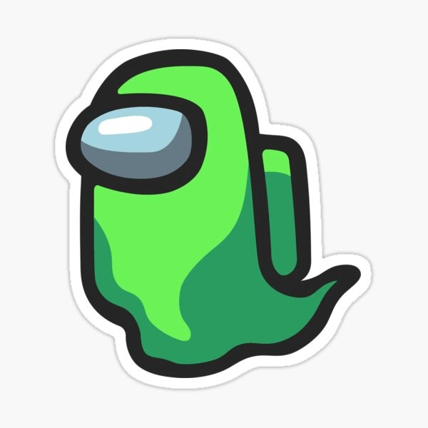 Create meme: green stickers, among us green, telegram sticker