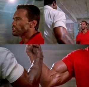 Create meme: schwarzenegger handshake, schwarzenegger handshake meme, Arnold Schwarzenegger 