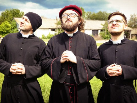 Create meme: dzidzio double bass, the priest , orthodox priest