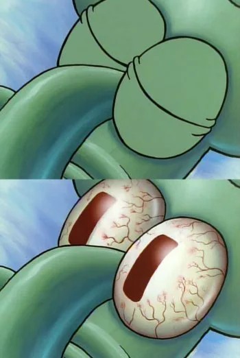 Create meme: history of spongebob squarepants, squidward woke up, squidward insomnia