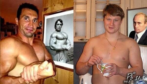 Create meme: Wladimir Klitschko , wladimir Klitschko and Schwarzenegger, Arnold Schwarzenegger 