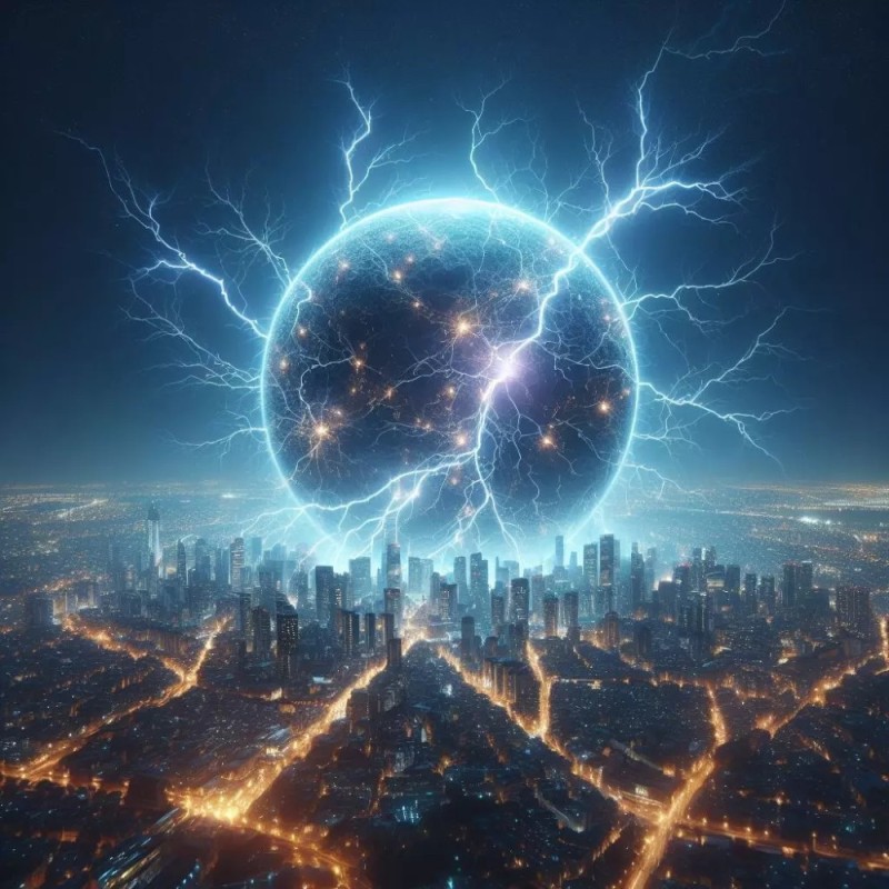 Create meme: A circle of lightning, energy ball, cyber ball