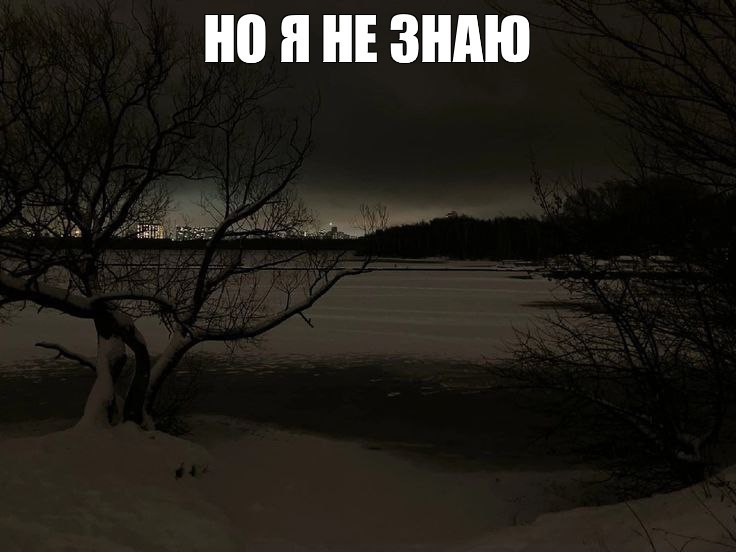 Create meme: winter night, lake night, winter evening