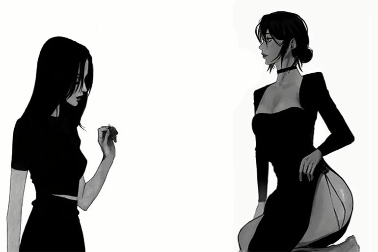Create meme: the girl in the black dress, the girl in black, manga girl