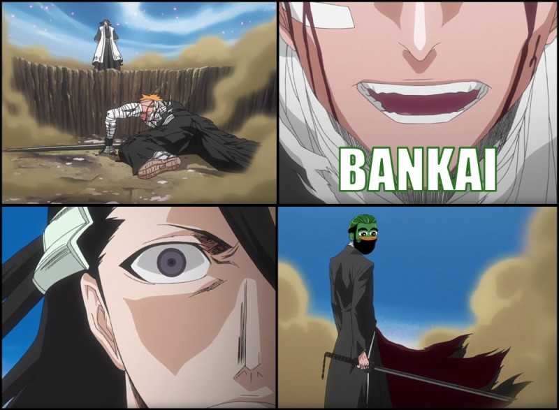 Create meme: bleach , byakuya vs. ichigo, rukia bleach meme