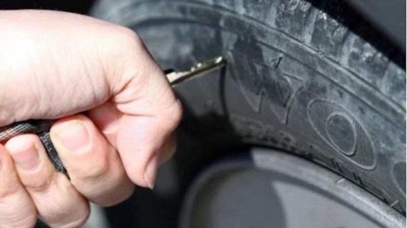 Create meme: tire puncture, a punctured wheel, wheel tire