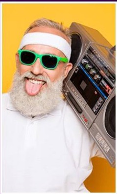 Create meme: big dirty recordings, disco 90 x , grandfather with a boombox