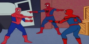 Create meme: meme two spider-man, meme Spiderman, meme 2 spider-man
