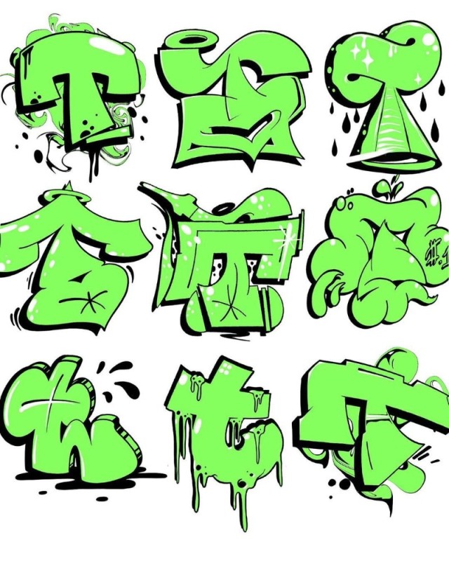 Create meme: fonts for graffiti in the style of bubble, graffiti alphabet russian bubble, alphabet for graffiti