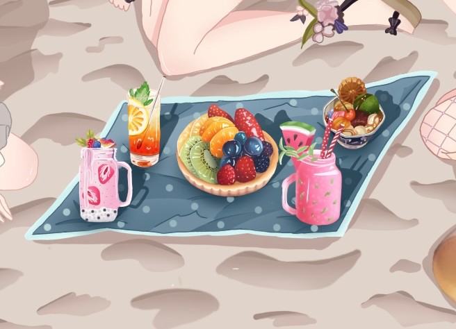 Create meme: anime table with food, food in anime, food art