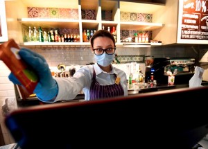 Create meme: restaurant pandemic, scientist, cafes and restaurants