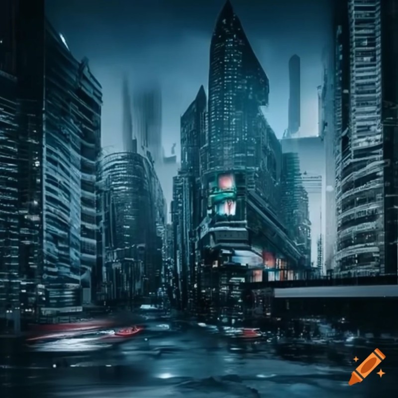 Create meme: cyberpunk city, cyberpunk city hologram, futuristic city