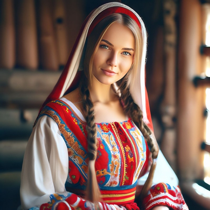 Create meme: beautiful Russian girl, a Russian beauty in a national costume, a Russian girl in a national costume