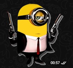 Create meme: A minion with a gun, minion Hitman, Minion with pistols