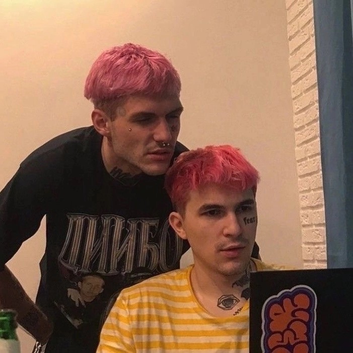 Create meme: lil peep with pink hair, guy , Lil peep