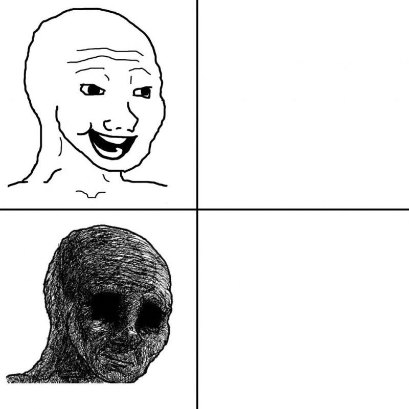 Создать мем: withered wojak, троллфейс, мемы троллфейс