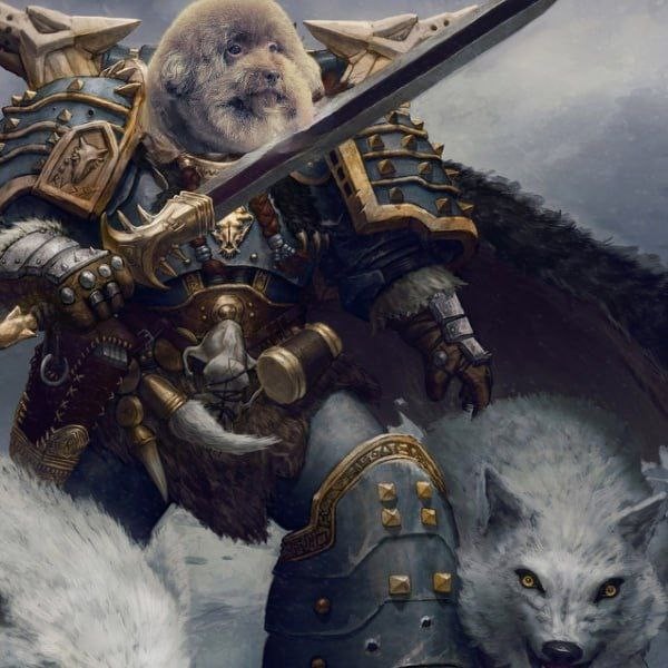 Create meme: leman russ warhammer 40,000, Leman Russ Warhammer, moon wolves warhammer