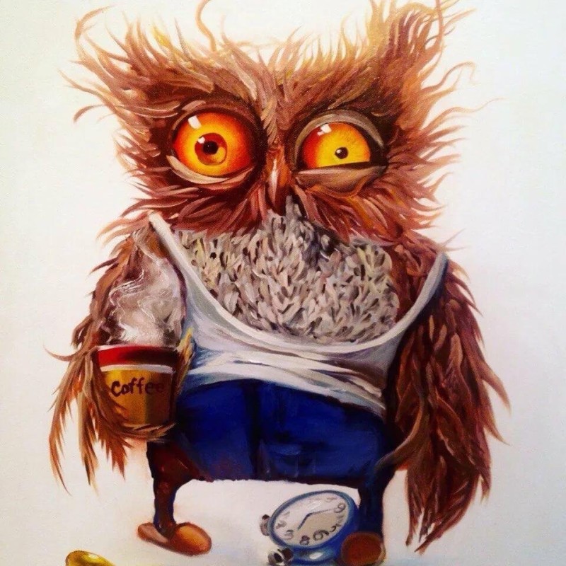 Create meme: sleepy owl, sleepy owl coffee, sleepy owl