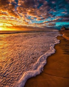 Create meme: beach sunset, beautiful sunset, sunset ocean