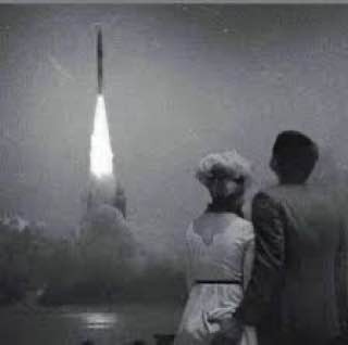 Create meme: A couple watches the launch of the Apollo 8 spacecraft, 1968, space rocket, space