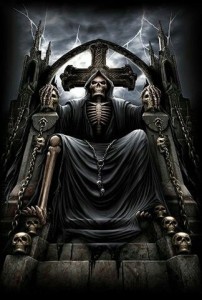 Create meme: grim reaper, death on the throne