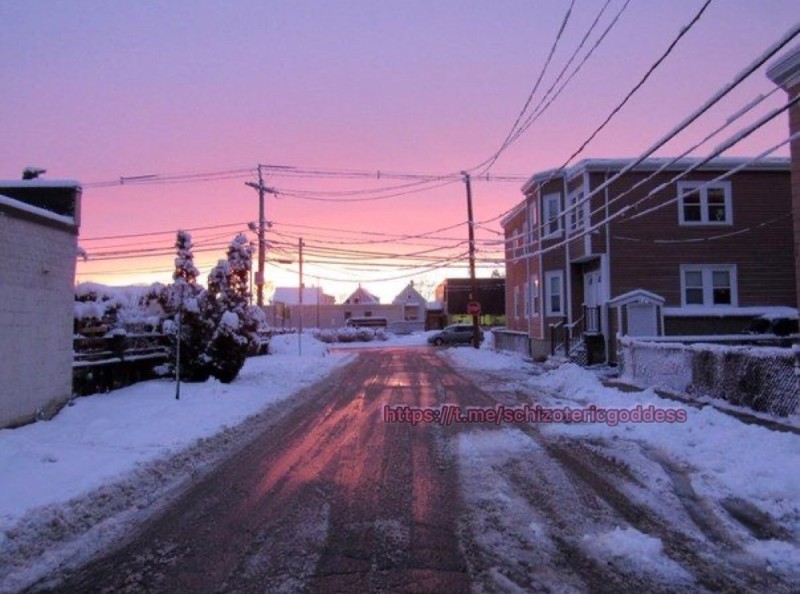 Create meme: winter, USA , winter sunset