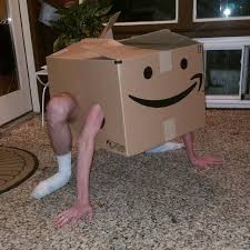 Create meme: box joke, cardboard humor legs, man in a box funny