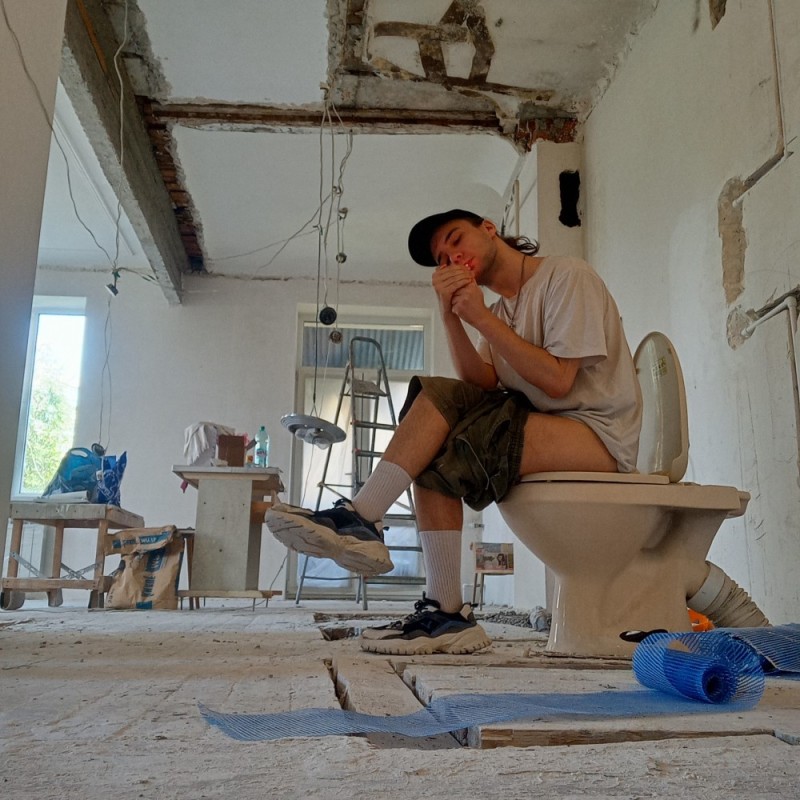 Create meme: the man on the toilet, interior, people 
