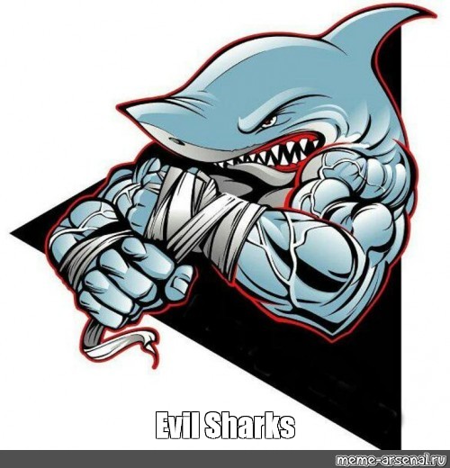 evil cartoon shark