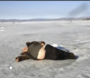 Create meme: drunk fisherman, drunken fisherman on the ice, bat bite