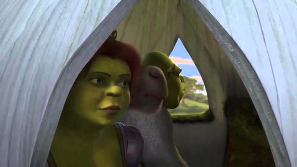 Create meme: shrek 2 cartoon 2004, Shrek Fiona and the Donkey, Fiona Shrek