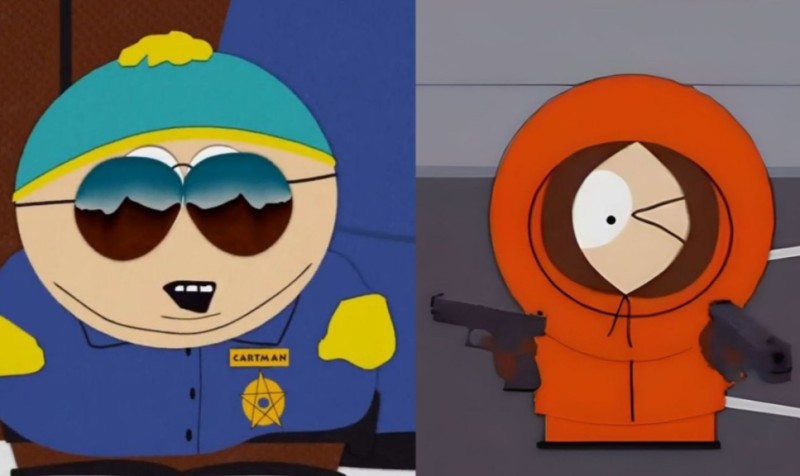 Создать мем: саус парк картман, шериф картман, respect my authority cartman